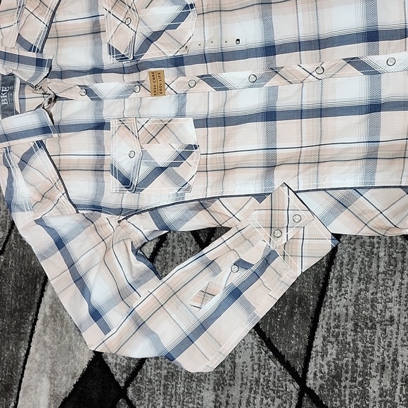 BKE EMBROIDERED PLAID TAILORED FIT SNAP-BUTTON LONG-SLEEVED SHIRT - Picture 4 of 13